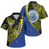 Federated States Of Micronesia FSM Family Matching Summer Maxi Dress and Hawaiian Shirt Pacific Islander Tribal Swirl Geometric Pattern