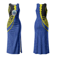 Federated States Of Micronesia FSM Family Matching Tank Maxi Dress and Hawaiian Shirt Pacific Islander Tribal Swirl Geometric Pattern