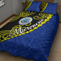 Federated States Of Micronesia FSM Quilt Bed Set Pacific Islander Tribal Swirl Geometric Pattern