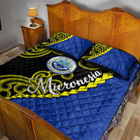 Federated States Of Micronesia FSM Quilt Bed Set Pacific Islander Tribal Swirl Geometric Pattern