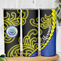 Federated States Of Micronesia FSM Skinny Tumbler Pacific Islander Tribal Swirl Geometric Pattern