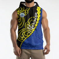 Federated States Of Micronesia FSM Sleeveless Hoodie Pacific Islander Tribal Swirl Geometric Pattern