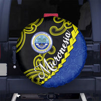 Federated States Of Micronesia FSM Spare Tire Cover Pacific Islander Tribal Swirl Geometric Pattern