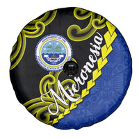 Federated States Of Micronesia FSM Spare Tire Cover Pacific Islander Tribal Swirl Geometric Pattern