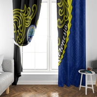 Federated States Of Micronesia FSM Window Curtain Pacific Islander Tribal Swirl Geometric Pattern