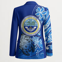 Micronesia Sea Turtle Blazer Federated States Of Micronesia Tribal Floral Pattern
