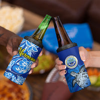 Micronesia Sea Turtle 4 in 1 Can Cooler Tumbler Federated States Of Micronesia Tribal Floral Pattern