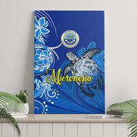 Micronesia Sea Turtle Canvas Wall Art Federated States Of Micronesia Tribal Floral Pattern