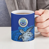 Micronesia Sea Turtle Ceramic Mug Federated States Of Micronesia Tribal Floral Pattern