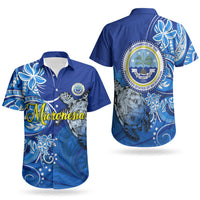 Micronesia Sea Turtle Couples Matching Tank Maxi Dress and Hawaiian Shirt Federated States Of Micronesia Tribal Floral Pattern