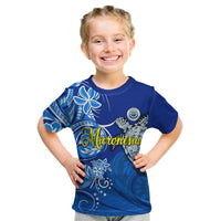 Micronesia Sea Turtle Kid T Shirt Federated States Of Micronesia Tribal Floral Pattern