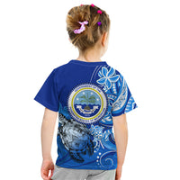 Micronesia Sea Turtle Kid T Shirt Federated States Of Micronesia Tribal Floral Pattern