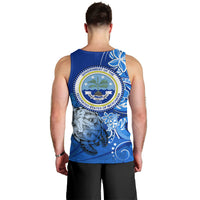 Micronesia Sea Turtle Men Tank Top Federated States Of Micronesia Tribal Floral Pattern