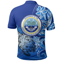 Micronesia Sea Turtle Polo Shirt Federated States Of Micronesia Tribal Floral Pattern