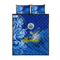 Micronesia Sea Turtle Quilt Bed Set Federated States Of Micronesia Tribal Floral Pattern
