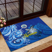 Micronesia Sea Turtle Rubber Doormat Federated States Of Micronesia Tribal Floral Pattern