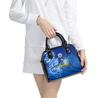 Micronesia Sea Turtle Shoulder Handbag Federated States Of Micronesia Tribal Floral Pattern