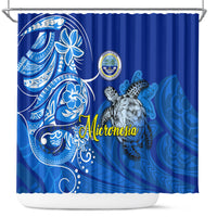 Micronesia Sea Turtle Shower Curtain Federated States Of Micronesia Tribal Floral Pattern