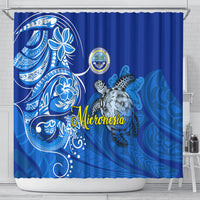 Micronesia Sea Turtle Shower Curtain Federated States Of Micronesia Tribal Floral Pattern