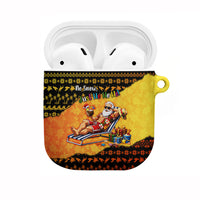 Tropical Christmas In July Santa Claus AirPods Case Festive Hawaiian With Beach Reindeer Sleigh