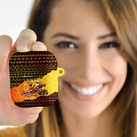 Tropical Christmas In July Santa Claus AirPods Case Festive Hawaiian With Beach Reindeer Sleigh