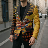 Tropical Christmas In July Santa Claus Blazer Festive Hawaiian With Beach Reindeer Sleigh