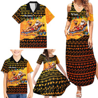 Tropical Christmas In July Santa Claus Family Matching Summer Maxi Dress and Hawaiian Shirt Festive Hawaiian With Beach Reindeer Sleigh