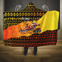 Tropical Christmas In July Santa Claus Hooded Blanket Festive Hawaiian With Beach Reindeer Sleigh