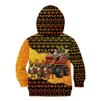 Tropical Christmas In July Santa Claus Kid Hoodie Festive Hawaiian With Beach Reindeer Sleigh