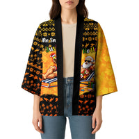 Tropical Christmas In July Santa Claus Kimono Festive Hawaiian With Beach Reindeer Sleigh