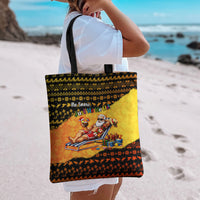 Tropical Christmas In July Santa Claus Tote Bag Festive Hawaiian With Beach Reindeer Sleigh