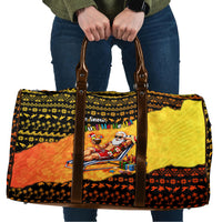 Tropical Christmas In July Santa Claus Travel Bag Festive Hawaiian With Beach Reindeer Sleigh
