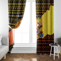 Tropical Christmas In July Santa Claus Window Curtain Festive Hawaiian With Beach Reindeer Sleigh