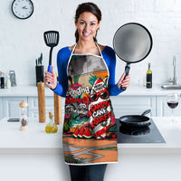 Tropical Christmas In July Candy Cane Surf Apron Vibrant Street Art Beach Graffiti Graphic