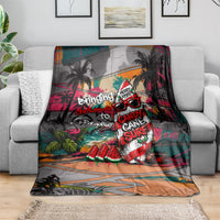 Tropical Christmas In July Candy Cane Surf Blanket Vibrant Street Art Beach Graffiti Graphic