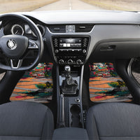 Tropical Christmas In July Candy Cane Surf Car Mats Vibrant Street Art Beach Graffiti Graphic