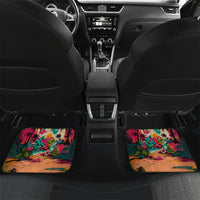 Tropical Christmas In July Candy Cane Surf Car Mats Vibrant Street Art Beach Graffiti Graphic
