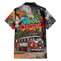 Tropical Christmas In July Candy Cane Surf Family Matching Off Shoulder Maxi Dress and Hawaiian Shirt Vibrant Street Art Beach Graffiti Graphic