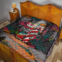 Tropical Christmas In July Candy Cane Surf Quilt Vibrant Street Art Beach Graffiti Graphic
