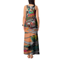 Tropical Christmas In July Candy Cane Surf Tank Maxi Dress Vibrant Street Art Beach Graffiti Graphic