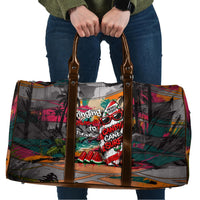 Tropical Christmas In July Candy Cane Surf Travel Bag Vibrant Street Art Beach Graffiti Graphic