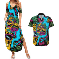 Pineapple Skull Couples Matching Summer Maxi Dress and Hawaiian Shirt Sumer Time TS04 - Polynesian Pride