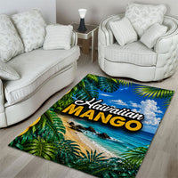 Hawaiian Mango Tropical Beach Area Rug Scenic Island Nature Exotic Fruit Graphic