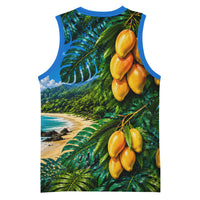 Hawaiian Mango Tropical Beach Basketball Jersey Scenic Island Nature Exotic Fruit Graphic