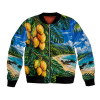 Hawaiian Mango Tropical Beach Bomber Jacket Scenic Island Nature Exotic Fruit Graphic