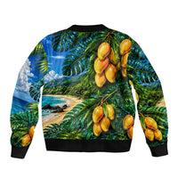Hawaiian Mango Tropical Beach Bomber Jacket Scenic Island Nature Exotic Fruit Graphic