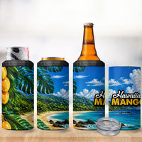 Hawaiian Mango Tropical Beach 4 in 1 Can Cooler Tumbler Scenic Island Nature Exotic Fruit Graphic