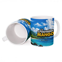 Hawaiian Mango Tropical Beach Ceramic Mug Scenic Island Nature Exotic Fruit Graphic