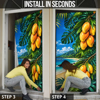 Hawaiian Mango Tropical Beach Door Cover Scenic Island Nature Exotic Fruit Graphic
