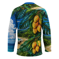 Hawaiian Mango Tropical Beach Hockey Jersey Scenic Island Nature Exotic Fruit Graphic